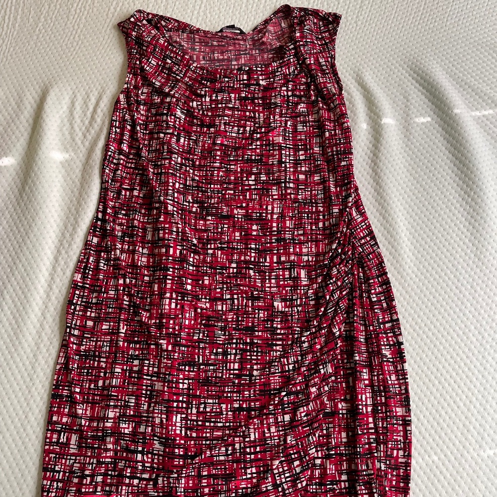 red black white dress